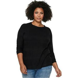 ONLY CARMAKOMA Dámský svetr CARAIRPLAIN Regular Fit 15193822 Black 3XL/4XL, XXXL