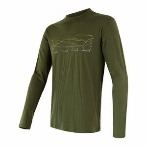 SENSOR MERINO ACTIVE PT TRACK pánské triko dl.rukáv safari green Velikost: XXL