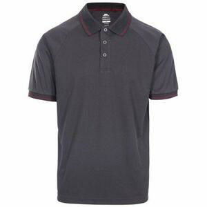 Trespass Pánské tričko s límečkem Bonington dark grey M, Tmavě, šedá