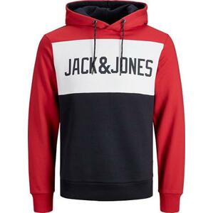 Jack&Jones Pánská mikina Regular Fit JJELOGO 12172344 Tango Red M