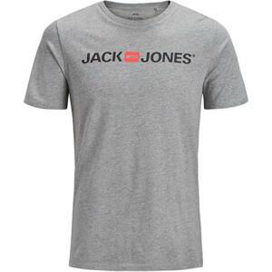 Jack&Jones Pánské triko JJECORP Slim Fit 12137126 Light Grey Melange M