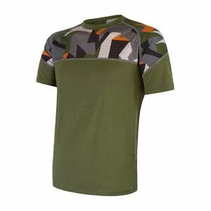 SENSOR MERINO IMPRESS pánské triko kr.rukáv safari/camo Velikost: S