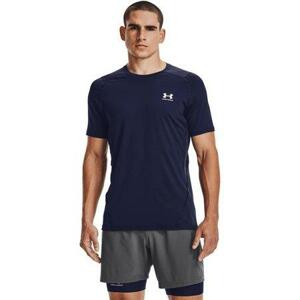 Under Armour Pánské triko HG Armour Fitted SS midnight navy M, Tmavě, modrá