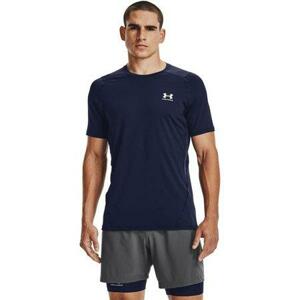 Under Armour Pánské triko HG Armour Fitted SS midnight navy S, Tmavě, modrá