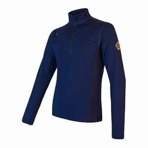 SENSOR MERINO UPPER pánská mikina krátký zip deep blue Velikost: XXL