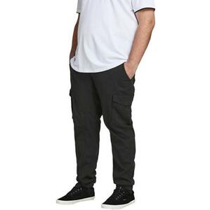 Jack&Jones PLUS Pánské kalhoty JPSTPAUL Tapered Fit 12181655 Black 42/34