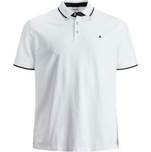 Jack&Jones PLUS Pánské polo triko Slim Fit JJEPAULOS 12143859 White 3XL, XXXL