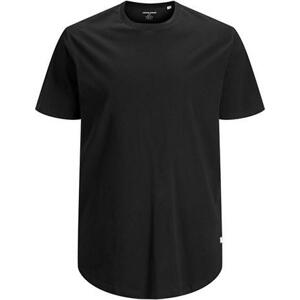 Jack&Jones PLUS Pánské triko JJENOA Long Line Fit 12184933 Black 5XL