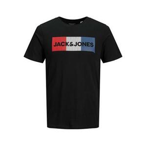 Jack&Jones PLUS Pánské triko JJELOGO Regular Fit 12158505 Black 4XL, XXXXL