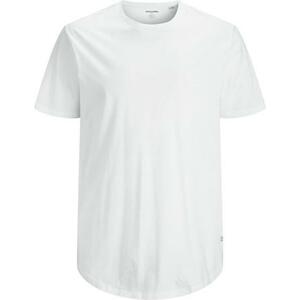 Jack&Jones PLUS Pánské triko JJENOA Long Line Fit 12184933 White 3XL, XXXL