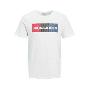 Jack&Jones PLUS Pánské triko JJELOGO Regular Fit 12158505 White 5XL