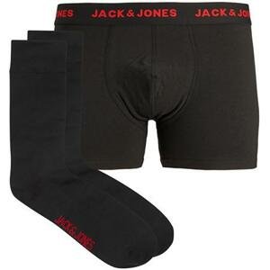 Jack&Jones Pánská sada - boxerky a ponožky JACRON 12205034 Black S, 37 - 39
