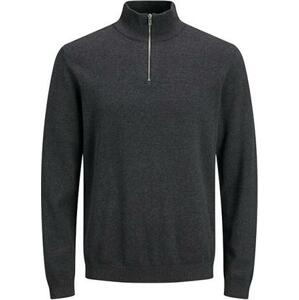 Jack&Jones Pánský svetr JJEBASIC Regular Fit 12190171 Dark Grey Melange S