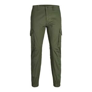 Jack&Jones Pánské kalhoty JPSTPAUL Tapered Fit 12141844 Olive Night 30/34