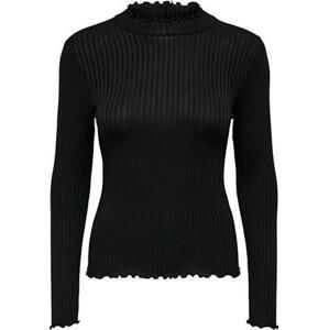 Jacqueline de Yong Dámské triko JDYFRANSISKA Stretch Fit 15228065 Black XL