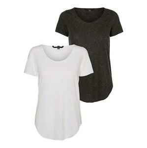 Vero Moda 2 PACK - dámské triko VMLUA Regular Fit 10172454 Black BRIGHT WHITE L