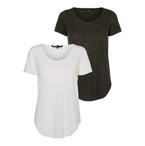 Vero Moda 2 PACK - dámské triko VMLUA Regular Fit 10172454 Black BRIGHT WHITE XL