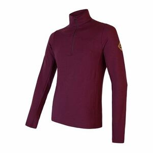 SENSOR MERINO EXTREME pánské triko dl.rukáv zip port red Velikost: M