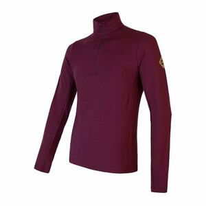 SENSOR MERINO EXTREME pánské triko dl.rukáv zip port red Velikost: S