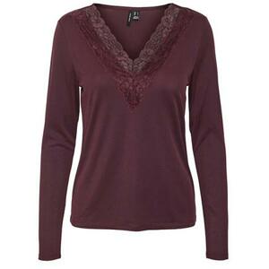 Vero Moda Dámské triko VMPHINE Slim Fit 10270480 Winetasting M