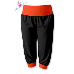 Be MaaMaa Sportovní 3/4 legíny CAPRI - černé/oranž L/XL