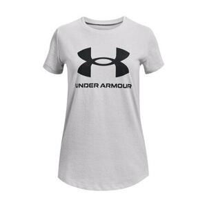 Under Armour Dívčí triko Live Sportstyle Graphic SS halo gray YM, Šedá, 137, –, 150