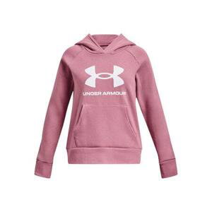 Under Armour Girls' UA Rival Fleece Big Logo Hoodie pink/white