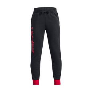 Under Armour Chlapecké tepláky Rival Fleece Script Jgrs black YM, Černá, 137, –, 150