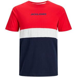 Jack&Jones Pánské triko JJEREID Standard Fit 12233961 Tango Red L