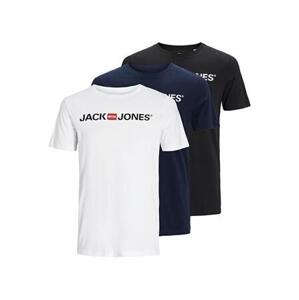 Jack&Jones 3 PACK - pánské triko JJECORP Slim Fit 12191330 Black/White/Navy L