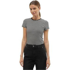 Vero Moda Dámské triko VMINES Tight Fit 10300882 Black/Snow White S