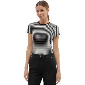 Vero Moda Dámské triko VMINES Tight Fit 10300882 Black/Snow White M