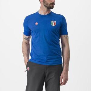 Castelli – pánské triko Italia Merino Tee, azzuro italia XXL