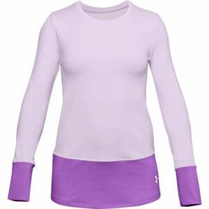 Under Armour Dívčí triko ColdGear LS Crew crystal lilac YM