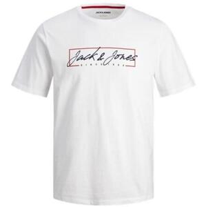 Jack&Jones PLUS Pánské triko JJZURI Standard Fit 12254910 White 3XL, XXXL