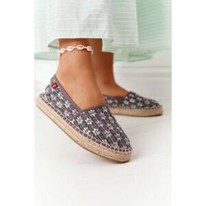 Big Star Shoes Espadrilles On A Braided Platform Big Star AA274680 Grey 36, Odstíny, šedé, stříbrné