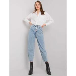 Fashionhunters Modré dámské mom jeans Varenna Velikost: 26