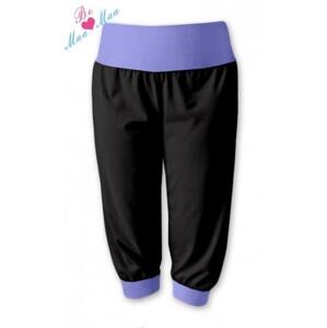 Be MaaMaa Sportovní 3/4 legíny CAPRI - černé/lila S/M