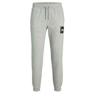 Jack&Jones Pánské tepláky JPSTGORDON Comfort Fit 12213281 Light Grey Melange BLACK/WHITE PRINT M