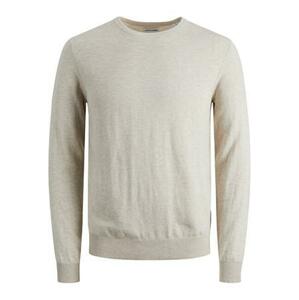 Jack&Jones PLUS Pánský svetr JJEEMIL 12217825 Oatmeal Melange 4XL, XXXXL