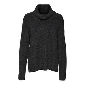 Vero Moda Dámský svetr VMDOFFY Regular Fit 10231324 Black MELANGE S