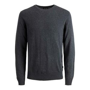 Jack&Jones PLUS Pánský svetr JJEEMIL 12217825 Dark Grey Melange 5XL