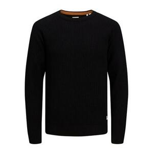 Jack&Jones PLUS Pánský svetr JJPANNEL Regular Fit 12220814 Black 5XL