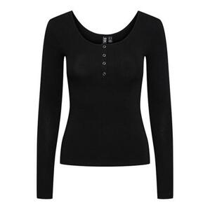 Pieces Dámské triko PCKITTE Slim Fit 17101437 Black XXL