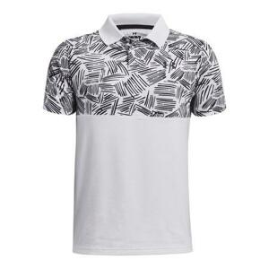 Under Armour Chlapecké polo tričko Perf Palm Sketch Polo - velikost YL white YXL, Bílá, 160 - 170