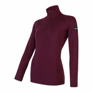 SENSOR MERINO EXTREME dámské triko dl.rukáv zip port red Velikost: XL