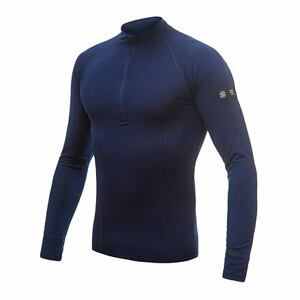 SENSOR MERINO ACTIVE pánské triko dl.rukáv stoják zip deep blue Velikost: XL