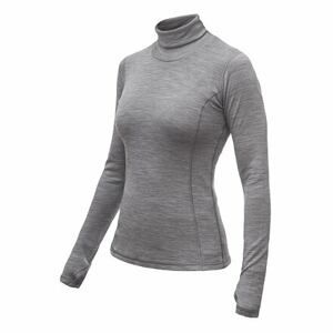 SENSOR MERINO BOLD dámské triko dl.rukáv roll neck cool gray Velikost: XXL