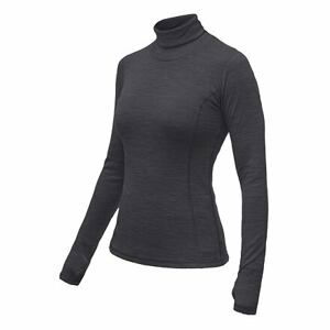 SENSOR MERINO BOLD dámské triko dl.rukáv roll neck anthracite gray Velikost: L