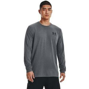 Under Armour Pánské tričko Sportstyle Left Chest LS, pitch, gray, medium, heather, M